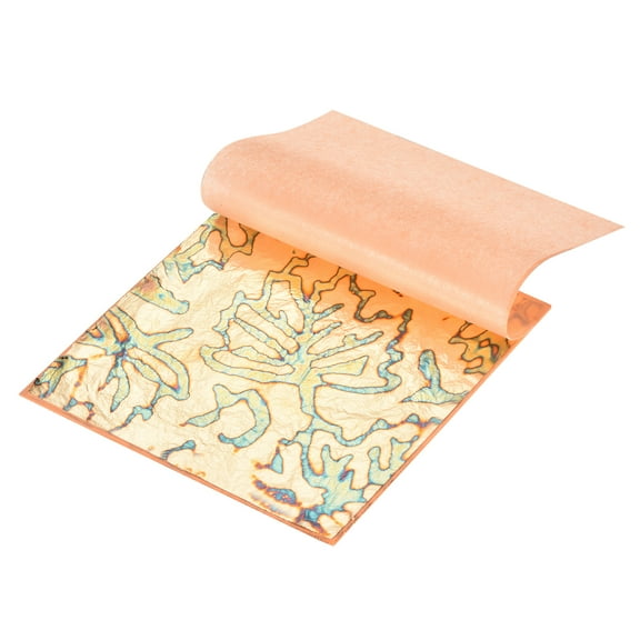 Uxcell 25 Pcs Variegated Gold Leaf Sheets 5.5" x 5.5" Imitation Gold Foil Sheets for Crafts,Picture Frames,Nails and DIY Arts Decoration,Brown Stripe, Leaf Gold