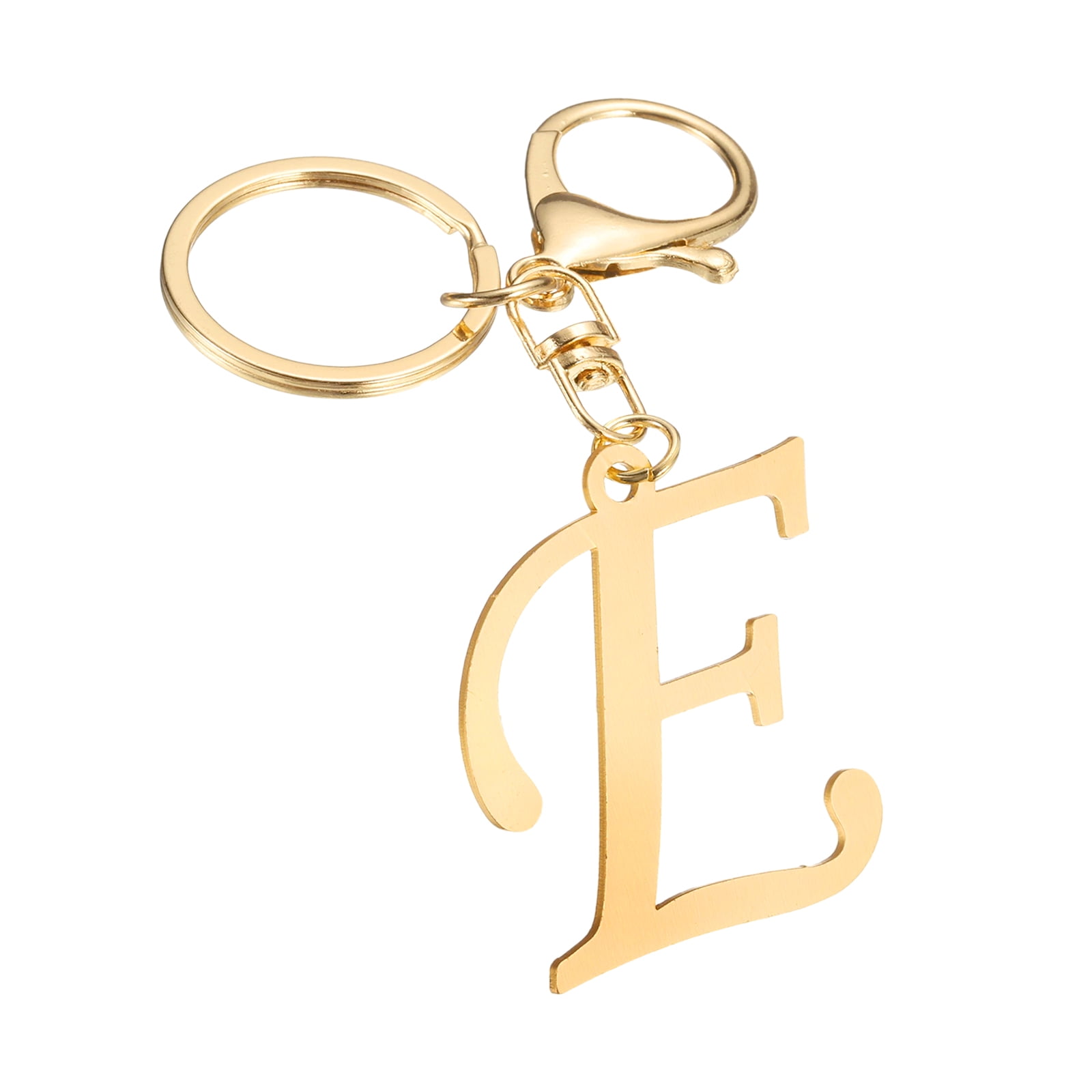 Uxcell Cute Gold Initial Letter Keychain Stainless Steel Letter E ...