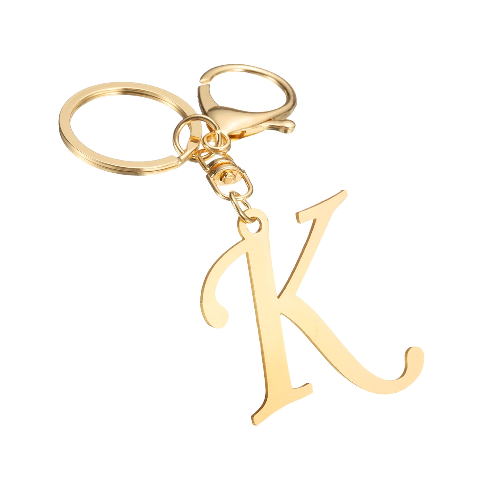 Key Chain K Uxcell Cute Gold Initial Letter Keychain Stainless Steel Letter K ...