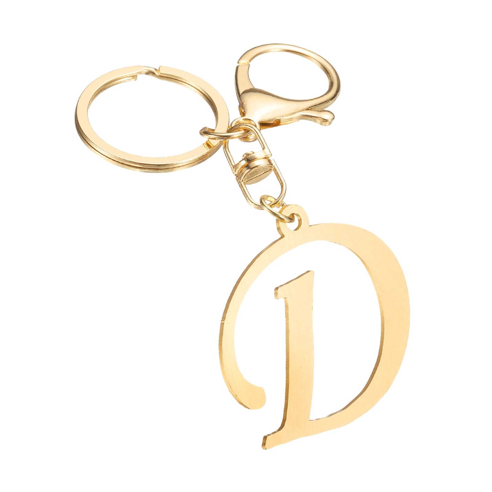 Uxcell Cute Gold Initial Letter Keychain Stainless Steel Letter D ...