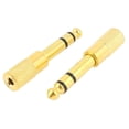 thumbnail image 1 of Uxcell Gold Plated 1/4" to 1/8" Audio Headphone Stereo Adapter 2Pcs, 1 of 1