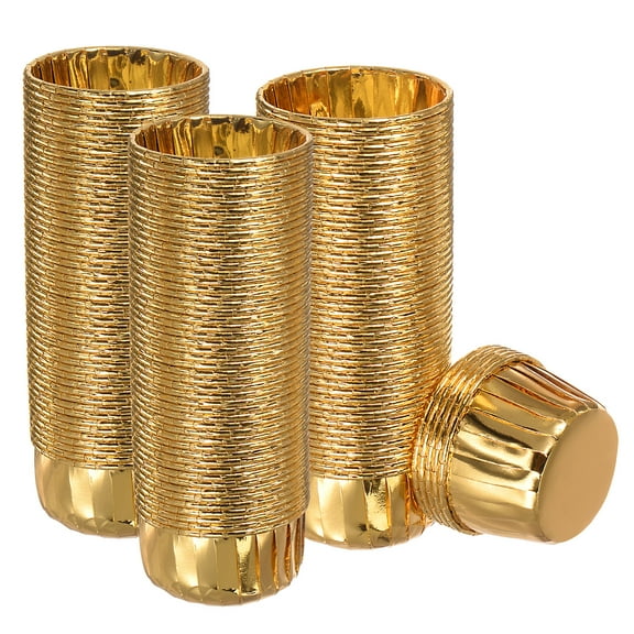 Uxcell Gold Tone Cupcake Cups, Aluminum Foil Standard Cupcake Liners 150 Pack