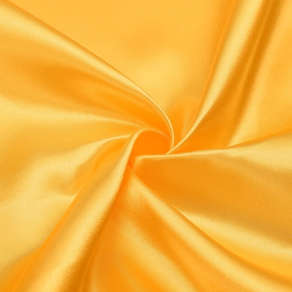 Uxcell Golden Yellow Satin Fabric by the Yard, 1 Yard x 59 Inch Silky Smooth Cloth for Sewing Draping Bridal Wedding Dress Lining Home Decor DIY Crafts