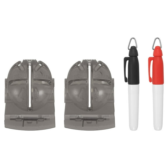 Uxcell Golf Ball Line Marker Tool, 1 Set 2.4" Golf Ball Alignment Marking Tool Golf Ball Liner with 2 Color Marker Pens, Black