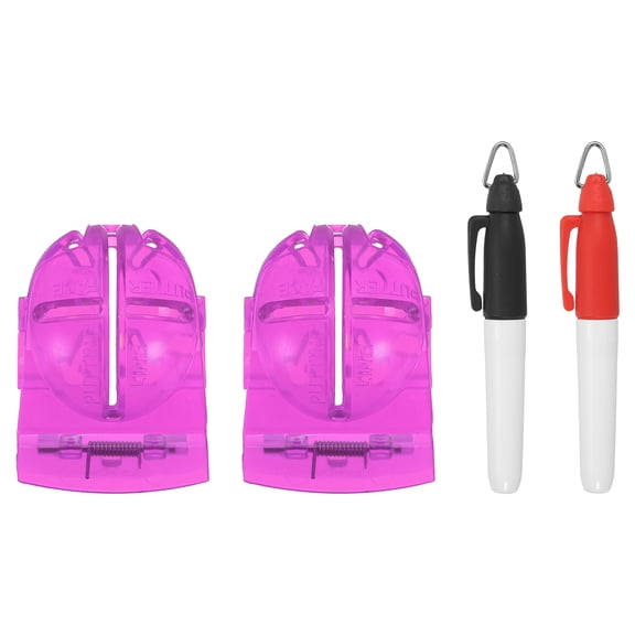 Uxcell Golf Ball Line Marker Tool, 1 Set 2.4" Golf Ball Alignment Marking Tool Golf Ball Liner with 2 Color Marker Pens, Purple