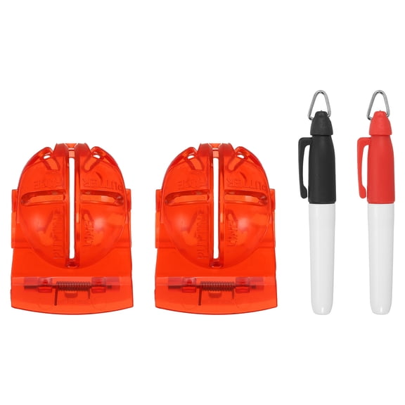 Uxcell Golf Ball Line Marker Tool, 1 Set 2.4" Golf Ball Alignment Marking Tool Golf Ball Liner with 2 Color Marker Pens, Red