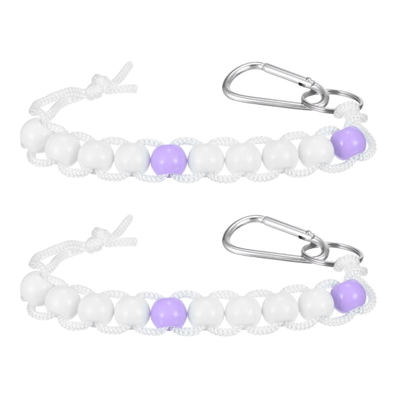 Uxcell Golf Beads Counter, Golf Ball Beads Bracelet Count with Hook 2 Pcs & Light Purple 2/ White 8 -Fitting for (Golfer/Training/Practice)