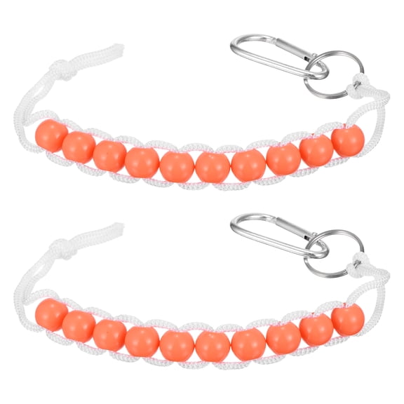 Uxcell Golf Beads Counter, Golf Ball Beads Bracelet Count with Hook 2 Pcs & Orange -Fitting for (Golfer/Training/Practice)
