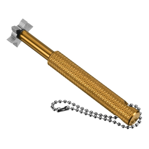 Uxcell Golf Club Groove Sharpener 6 Heads Club Cleaning for Golf Irons Wedges, Gold