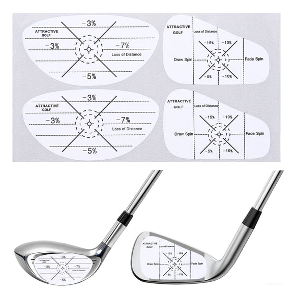 Uxcell Golf Club Impact Labels, 400 Pcs Self-Teaching Sweet Spot and Consistency Analysis, Golf Club Impact Stickers Fitting for (Swing Training Improve/Golf Pro Club) (C)