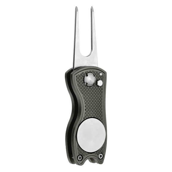 Uxcell Golf Divot Repair Tool Foldable Metal Golf Green Divot Tool with Magnetic Ball Marker Grey