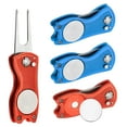 thumbnail image 1 of Uxcell Golf Divot Repair Tool Foldable Metal Golf Green Divot Tool with Magnetic Ball Marker & Stainless Steel Fork Red/Blue, 1 of 7