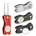 thumbnail image 1 of Uxcell Golf Divot Repair Tool Foldable Metal Golf Green Divot Tool with Magnetic Ball Marker & Stainless Steel Fork Red/Silver/Grey/Black, 1 of 7