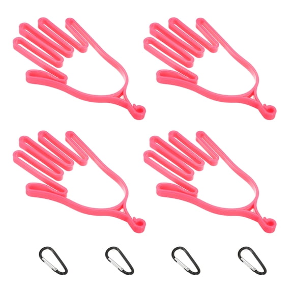 Uxcell Golf Gloves Stretcher,Plastic Keeper Support Rack Holder Dryer Hanger Frame with Hanging Hooks Pink