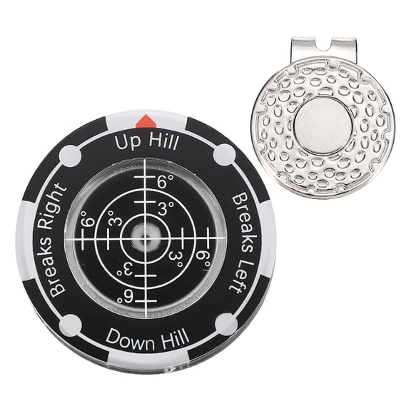Uxcell Golf Green Reader, Golf Ball Marker with High Precision Green Reading Aid Bubble and Magnetic Cap Clip - Fitting for (Training/Accessories/Gift/Men & Women), Black
