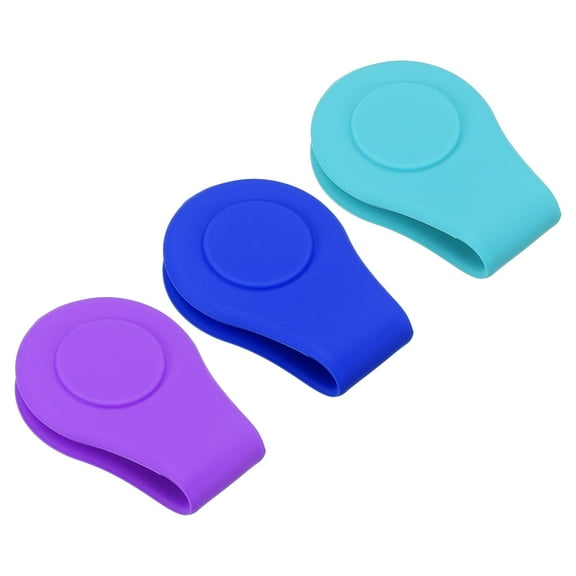 Uxcell Golf Hat Clip Silicone Cap Clamp with Magnetic Removable Ball Marker Holder, Assorted Color, 3 Pack
