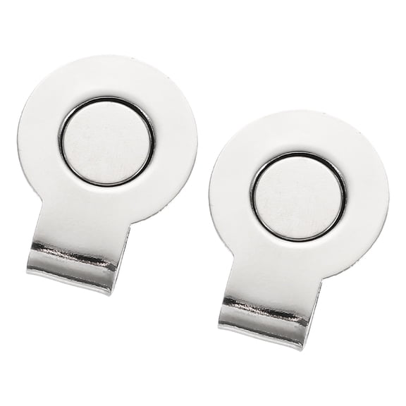 Uxcell Golf Hat Clips, 2 Pack Metal Cap Clamp with Magnetic Removable Ball Marker Holder Golf Accessories for (Women & Men), Silver