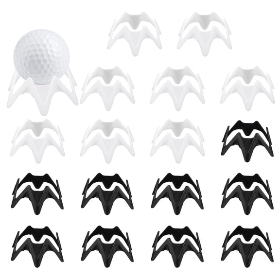 Uxcell Golf Simulator Tees, 0.6 Inch &18Pcs & Black/White Indoor Golf Tees Simulator Practice Training -Fitting for (Winter Turf Range Hitting)