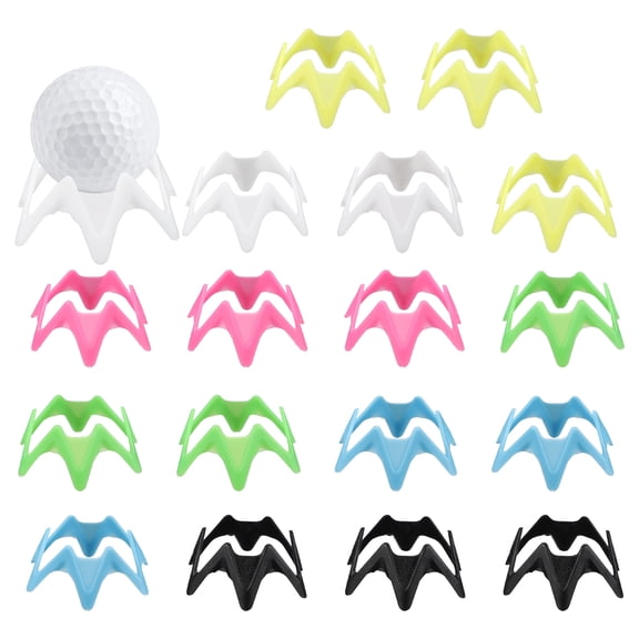 Uxcell Golf Simulator Tees, 0.6 Inch &18Pcs & Yellow/Red/Blue/Black/Green/White Indoor Golf Tees Simulator Practice Training -Fitting for (Winter Turf Range Hitting)