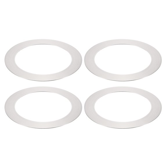 Uxcell Goof Rings for 6-8 Inch Recessed Can Lighting, 6.25" x 8.62", 4 Pcs, Nickel