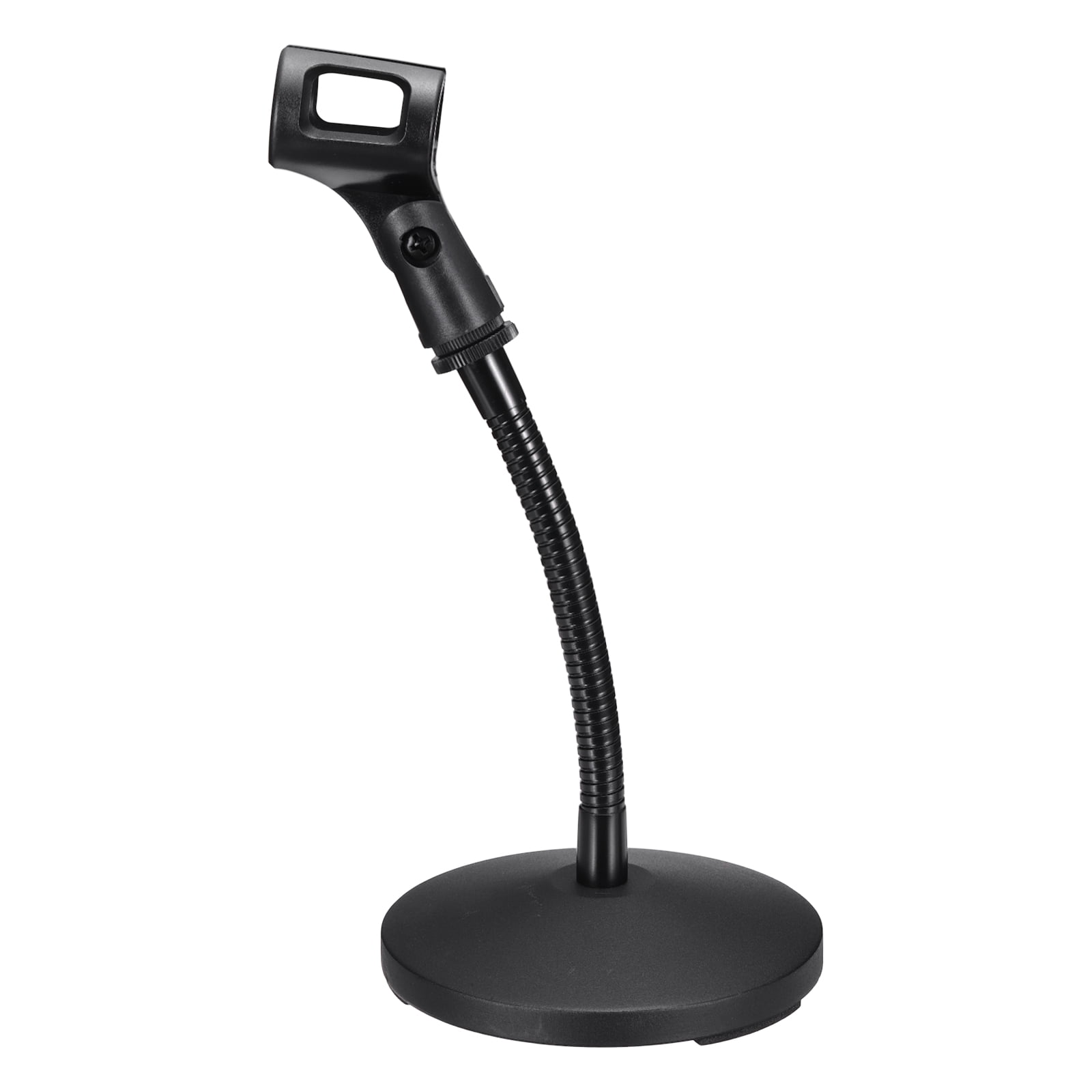 Uxcell Gooseneck Tabletop Microphone Stand 130x270x185mm Adjustable Mic Holder Flexible Wireless Mic Clip Adapter with Weighted Base for Handheld Mics