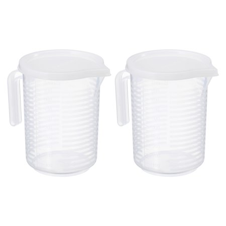 Uxcell Graduated Beaker, 2 Pack 1000ml PP Plastic Liquid Measuring Cup Double Sided Graduations
