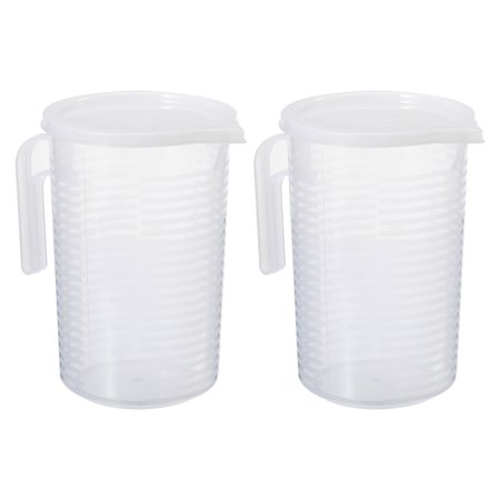 Uxcell Graduated Beaker, 2 Pack 2000ml PP Plastic Liquid Measuring Cup Double Sided Graduations