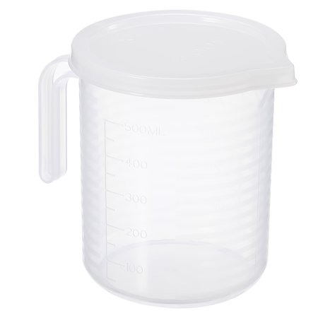 Uxcell Graduated Beaker, 500ml PP Plastic Liquid Measuring Cup Double Sided Graduations
