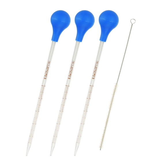 Uxcell Graduated Dropper Pipettes 2 Pcs 20ml Reusable Borosilicate Glass Pipette for Transfer Liquid for Laboratory, Chemistry, Clear