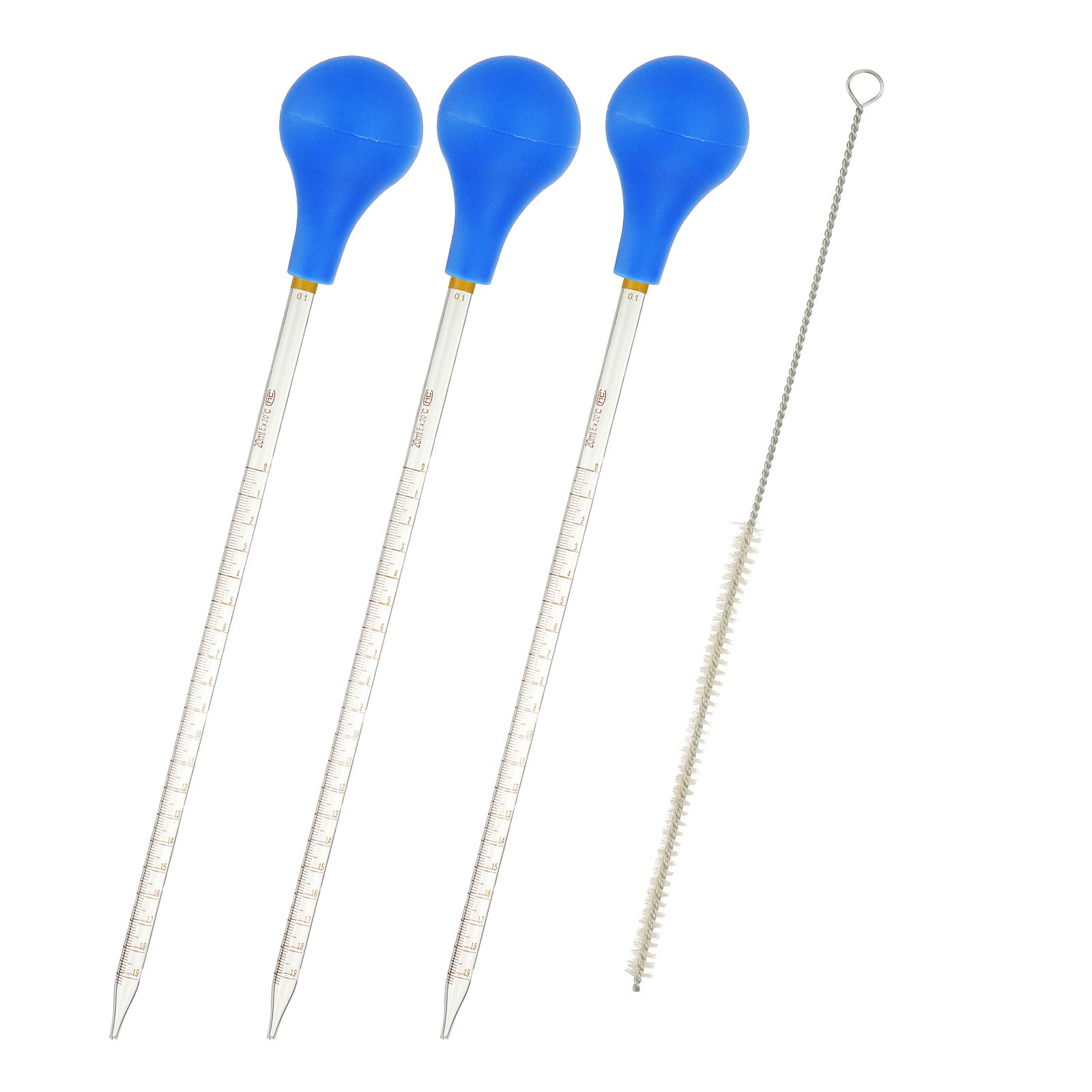 Uxcell Graduated Dropper Pipettes 4 Pcs 0.5ml Reusable Borosilicate Glass Pipette for Transfer Liquid for Laboratory, Chemistry, Clear