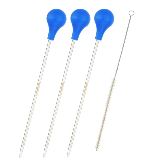 Uxcell Graduated Dropper Pipettes 4 Pcs 25ml Reusable Borosilicate Glass Pipette for Transfer Liquid for Laboratory, Chemistry, Clear