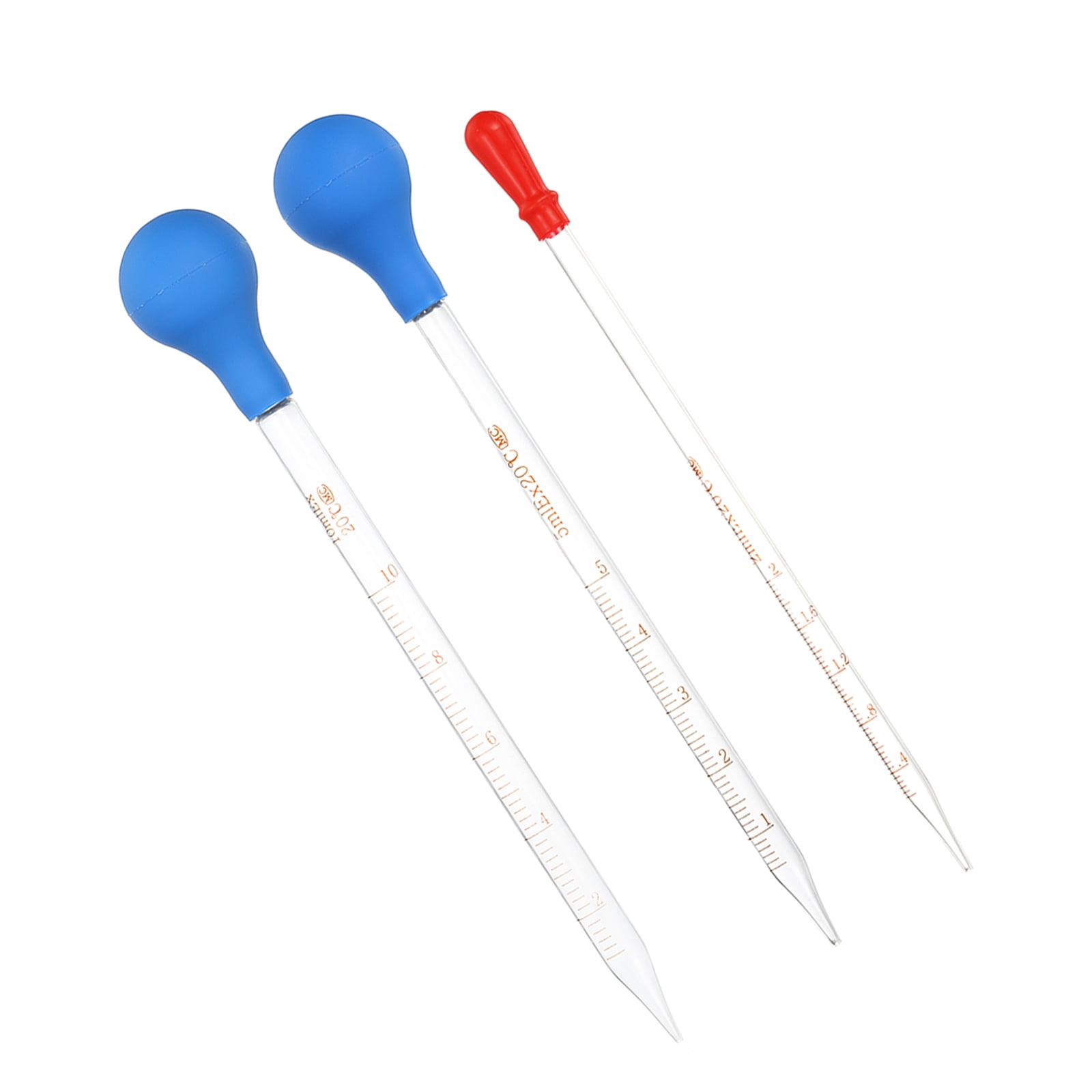 Uxcell Graduated Dropper Pipettes Kit, 3 Pack 2ml 5ml 10ml Glass