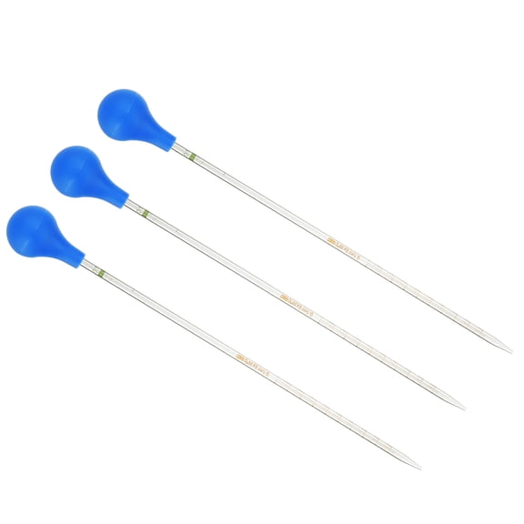 Uxcell Graduated Dropper Pipettes Kit, 3pcs 0.1ml Borosilicate Glass Pipette with Rubber Cap for Transfer Liquid for Lab, Chemistry, Clear
