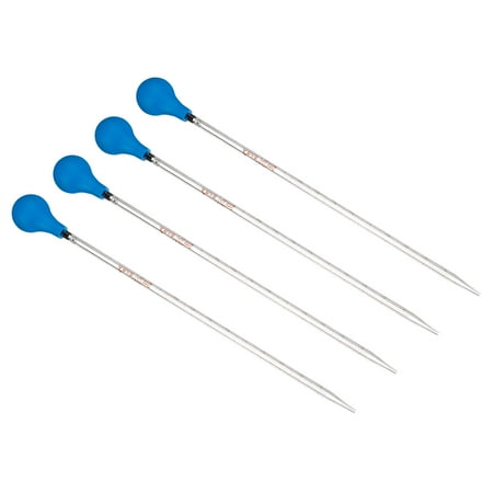 Uxcell Graduated Dropper Pipettes Kit, 4pcs 2ml Borosilicate Glass Pipette with Rubber Cap for Lab, Clear
