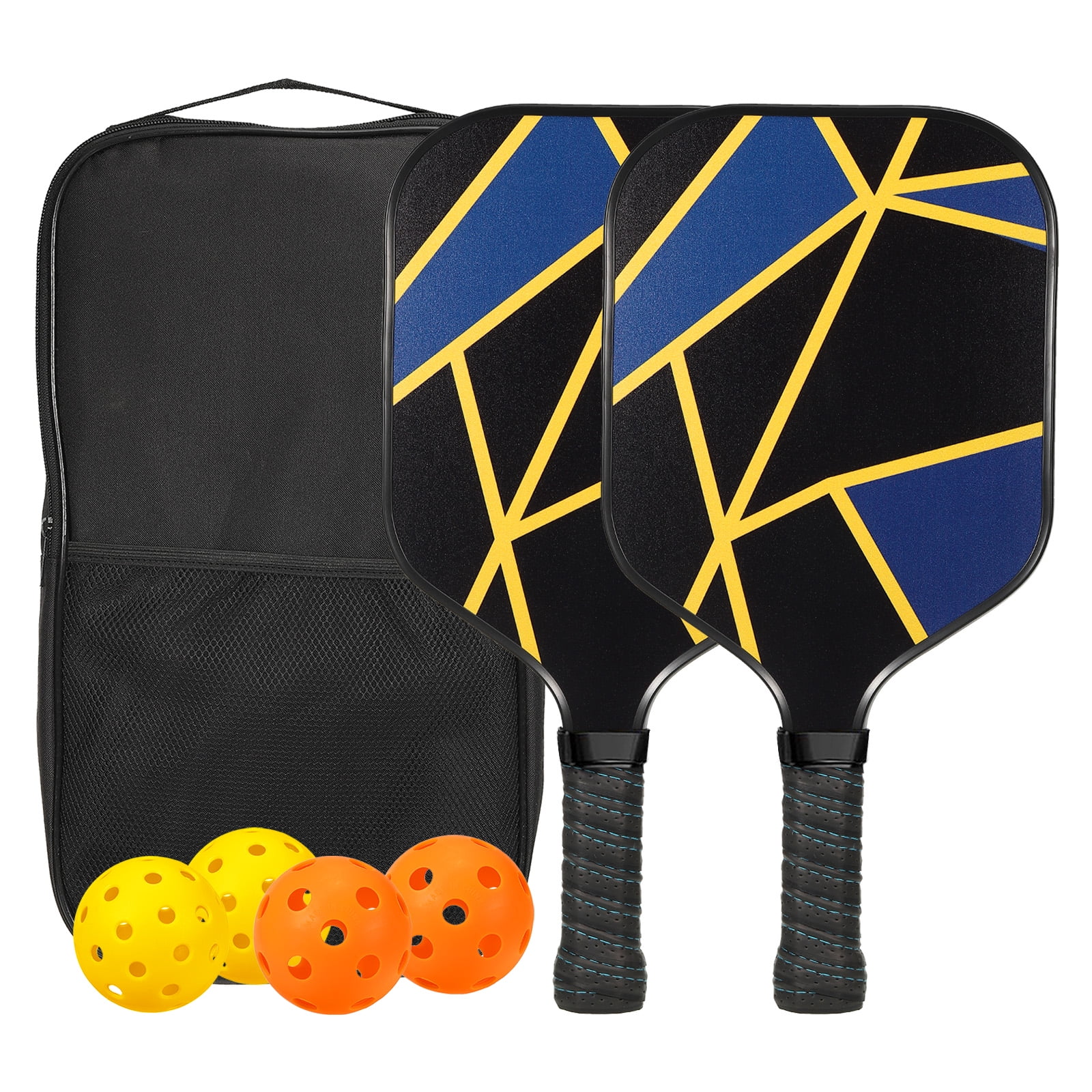 Uxcell Graphite Pickleball Paddles Set of 2, Carbon Fiber Surface, Honeycomb Core, 4 Pickleball, Portable Bag