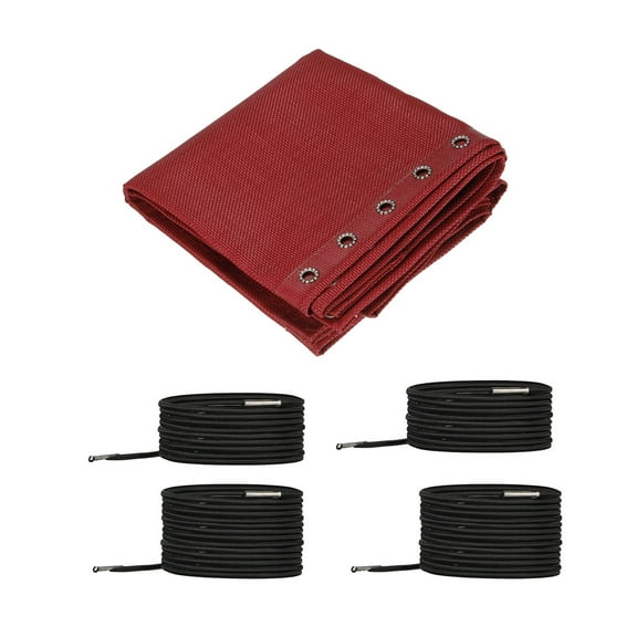 Uxcell Polyvinyl Chloride Gravity Chair Replacement Fabric Recliners Repair Kit with Ropes Red