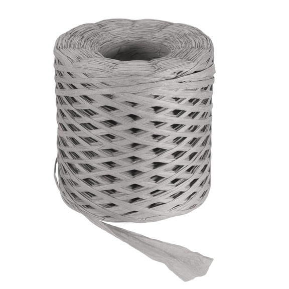 Uxcell Gray Raffia Ribbon, 219 Yard Natural Raffia Paper String 4mm Wide Packing Paper Twine Rope for Gift Wrapping DIY Crafts Crocheting Knitting Holiday Decoration