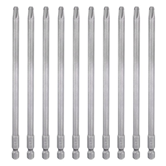 Uxcell Gray S2 Steel Magnetic Phillips Screwdriver Bit Hex Shank 10 Pcs PH3 x 150mm x 6mm