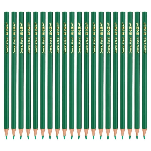 Uxcell Green Colored Pencils Set, 20 Pcs Oil Color Pencils Wooden Coloring Drawing Pencil for Artists Art Painting