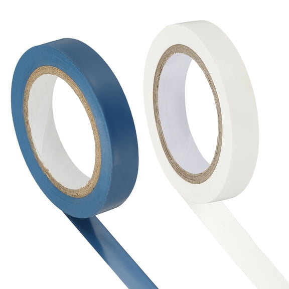 Uxcell Grip Fishing Tape, Racquet Finishing Tapes Racket Accessories Sticky Seal - Fitting for (Tennis, Badminton, Squash), 2 Pack & 32.8ft & Blue/White