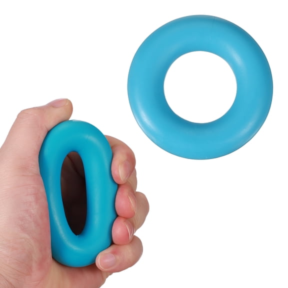Uxcell Grip Strength Trainer Rings, Portable Hand Grip Strengthener Finger Forearm Strengthener - Fitting for (Athletes/Rock Climbing/Workout/Fitness), 2.8" & 35LB & Lake Blue