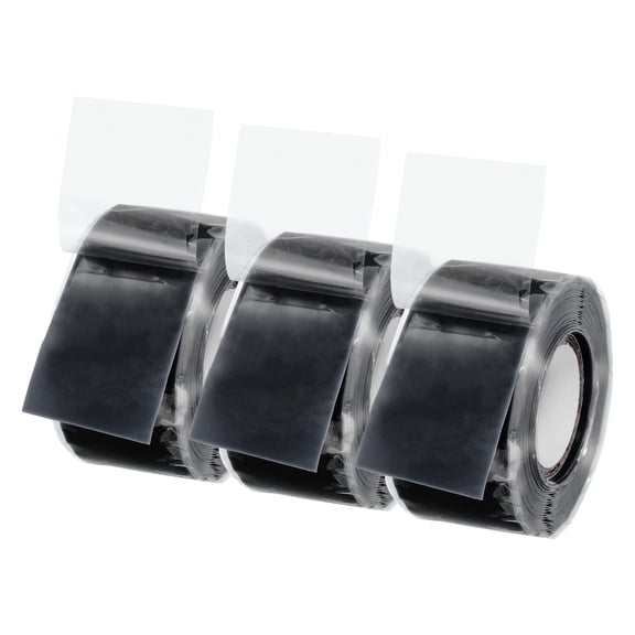 Uxcell Grip Tape, Self-Fusing Silicone Tape 10ft, Sealing Repair Wrap Tape, Black 3 Pcs