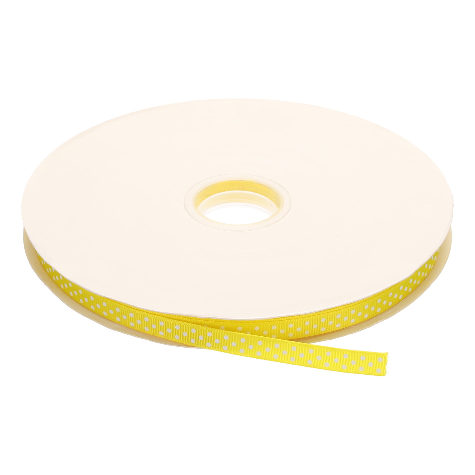 Bright Yellow Ribbons Uxcell Grosgrain Ribbons with White Dots Ribbon Bow Decoration Crafts ...
