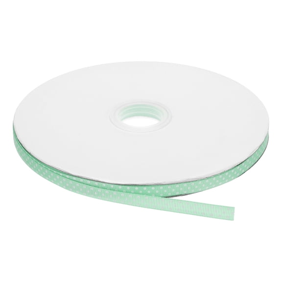 Uxcell Grosgrain Ribbons 100 Yards 3/8" Grass Green with Dots Ribbon Bow Decoration