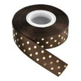 thumbnail image 1 of Uxcell Grosgrain Ribbons 25 Yards 1 Inch Coffee with Gold Dots Ribbon Bow Decoration for Crafts Gift DIY, 1 of 5
