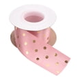thumbnail image 1 of Uxcell Grosgrain Ribbons 5 Yards 1-1/2 Inch Dull Pink with Gold Dots Ribbon Bow Decoration for Crafts Gift DIY, 1 of 5