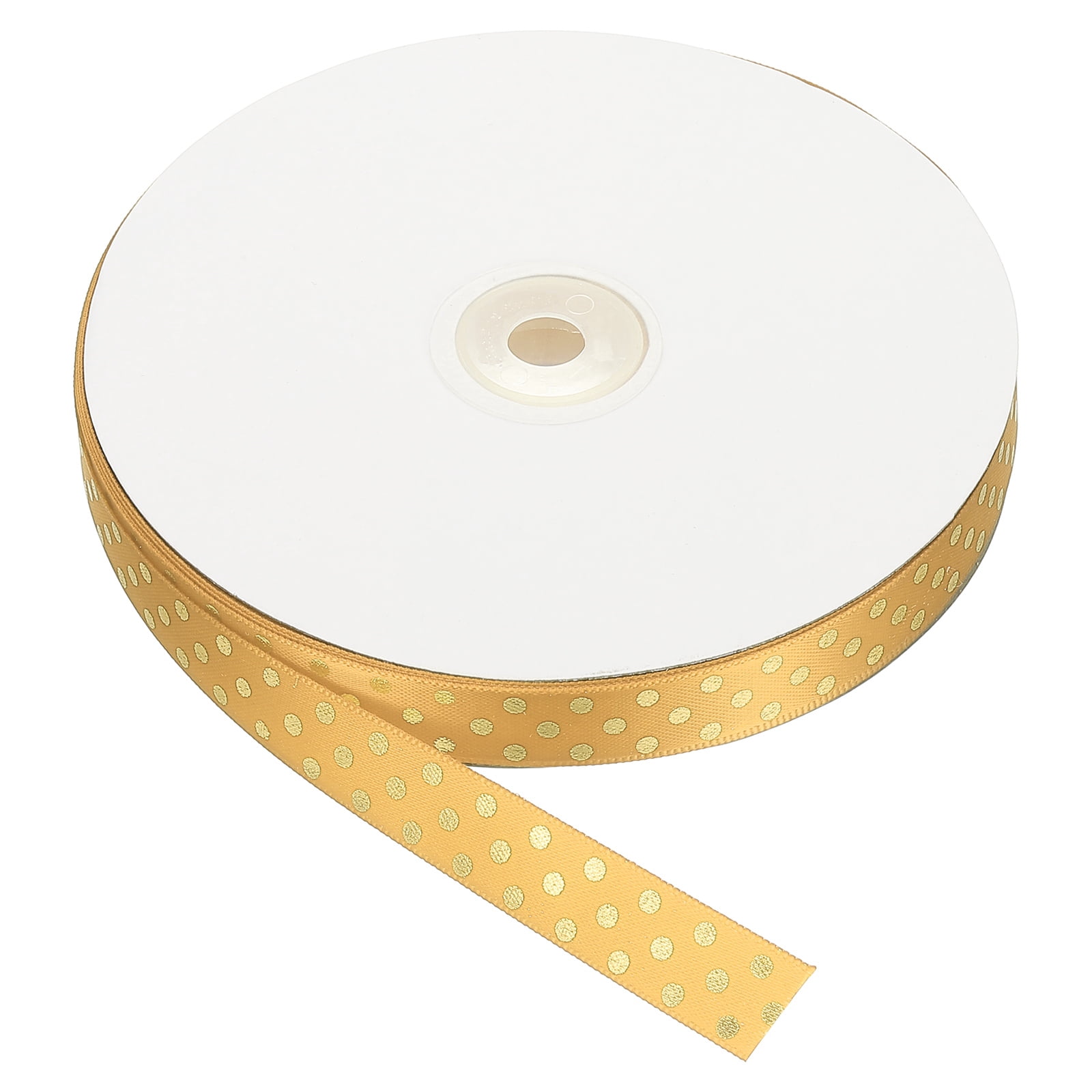 Uxcell Grosgrain Ribbons 75 Yards 3/8 Inch Dark Green with White Dots Ribbon for Crafts Gift Wrapping