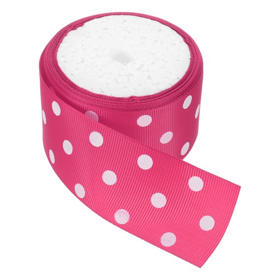 Uxcell Grosgrain Ribbons 5 Yards 3/2" Bright Red with White Dots Ribbon Bow