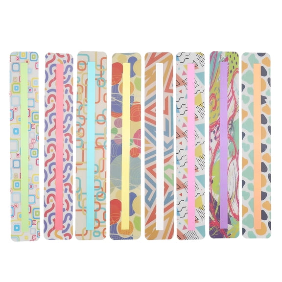 Uxcell Guided Reading Strips, 8Pcs Reading Tracking Ruler Highlight Strips Colored Overlay Highlight Bookmarks Help with Dyslexia Teacher (Geometry)