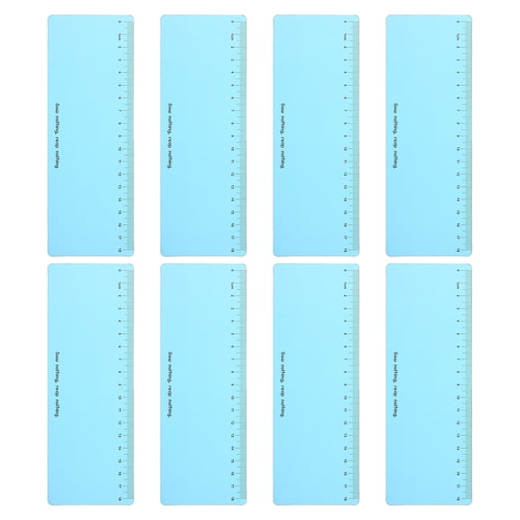 Uxcell Guided Reading Strips Highlight Colored Overlay Bookmark Reading Tracking Ruler for Classroom Sky Blue 8pcs
